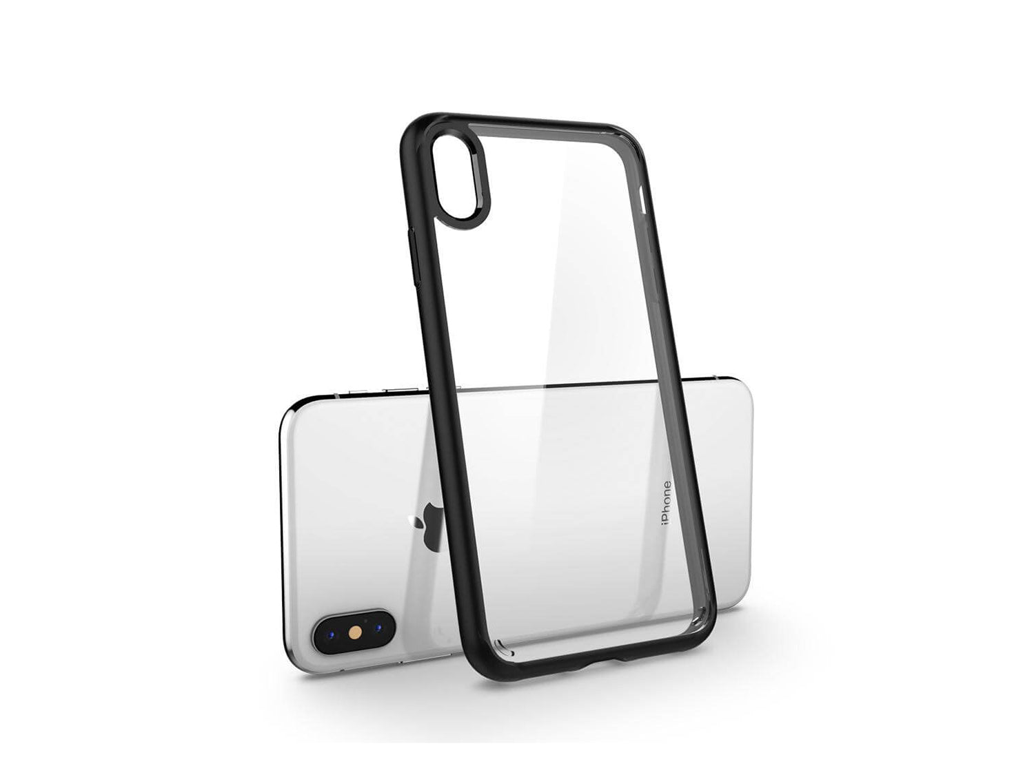 Spigen Ultra Hybrid Case за iPhone XS, iPhone X, черен-прозрачен