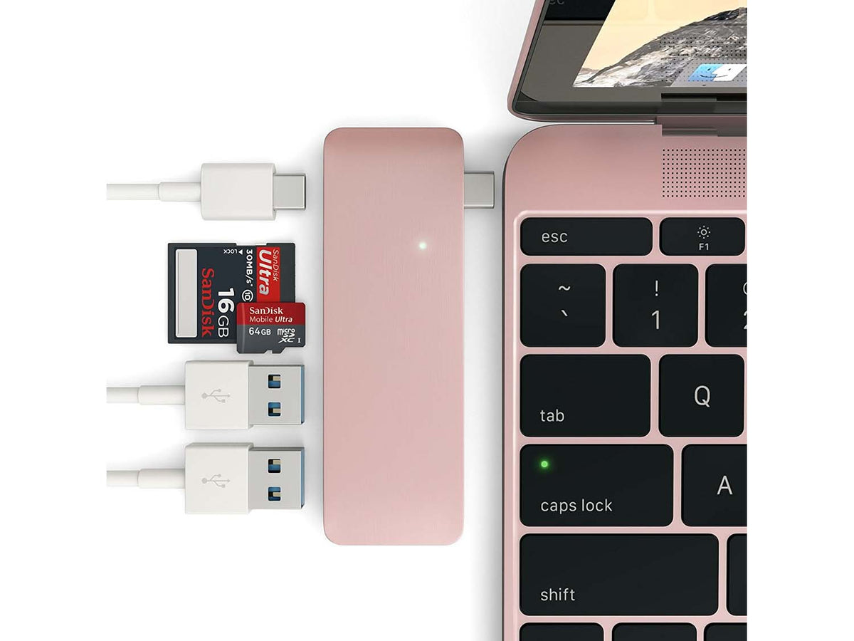 Satechi USB-C Pass Through USB Hub, Rose Gold