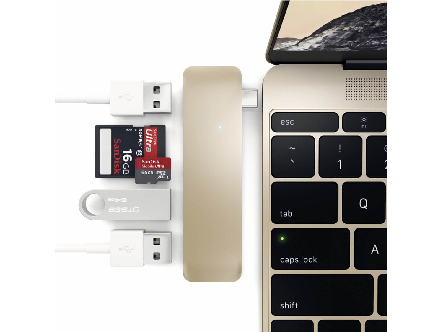 Satechi USB-C USB Hub, в златисто