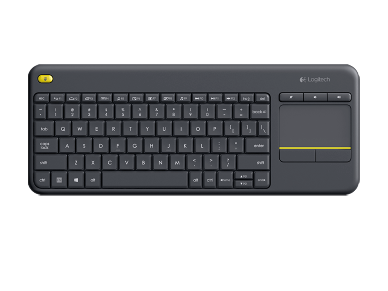 Logitech Wireless Touch Keyboard K400 Plus, в черно