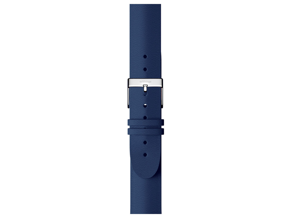Withings Leather Wristband Rose Gold Buckle Blue
