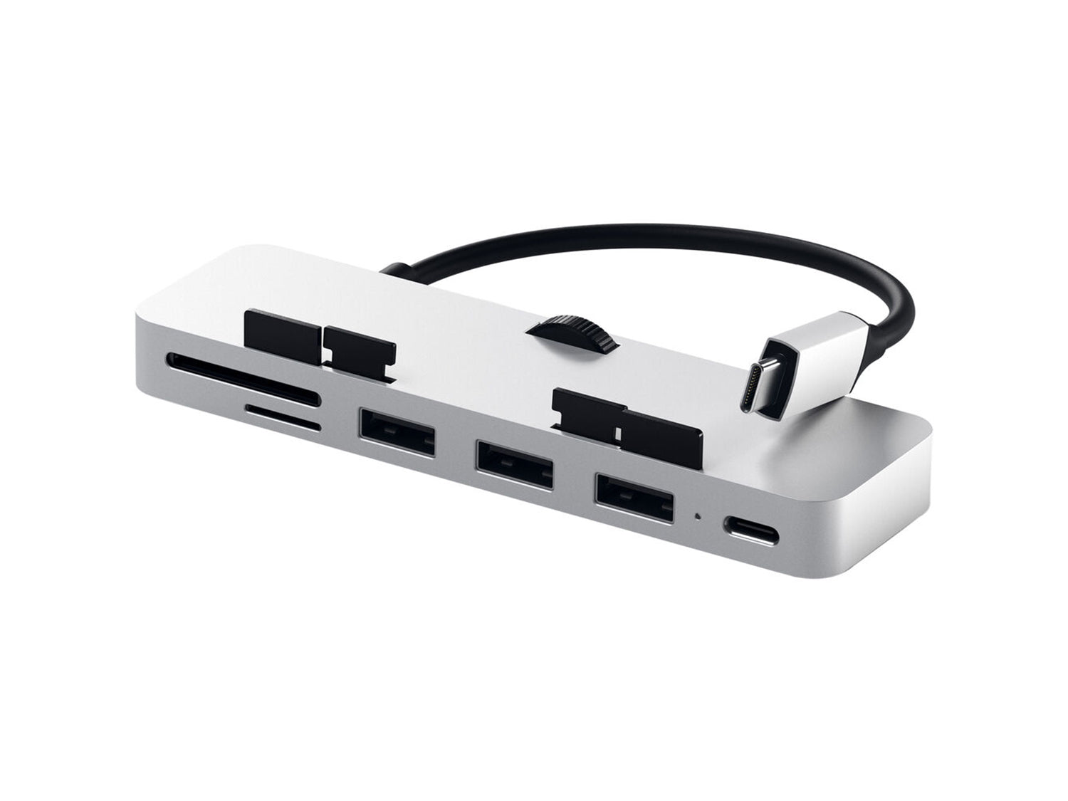 Satechi Aluminum TYPE-C CLAMP PRO Hub (3x USB 3.0,MicroSD) - Silver