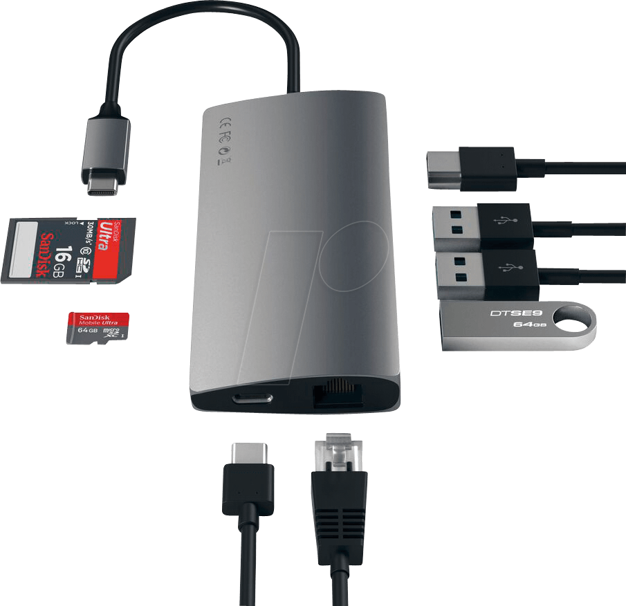 Satechi Aluminium TYPE-C Multi-Port Adapter - Space Grey