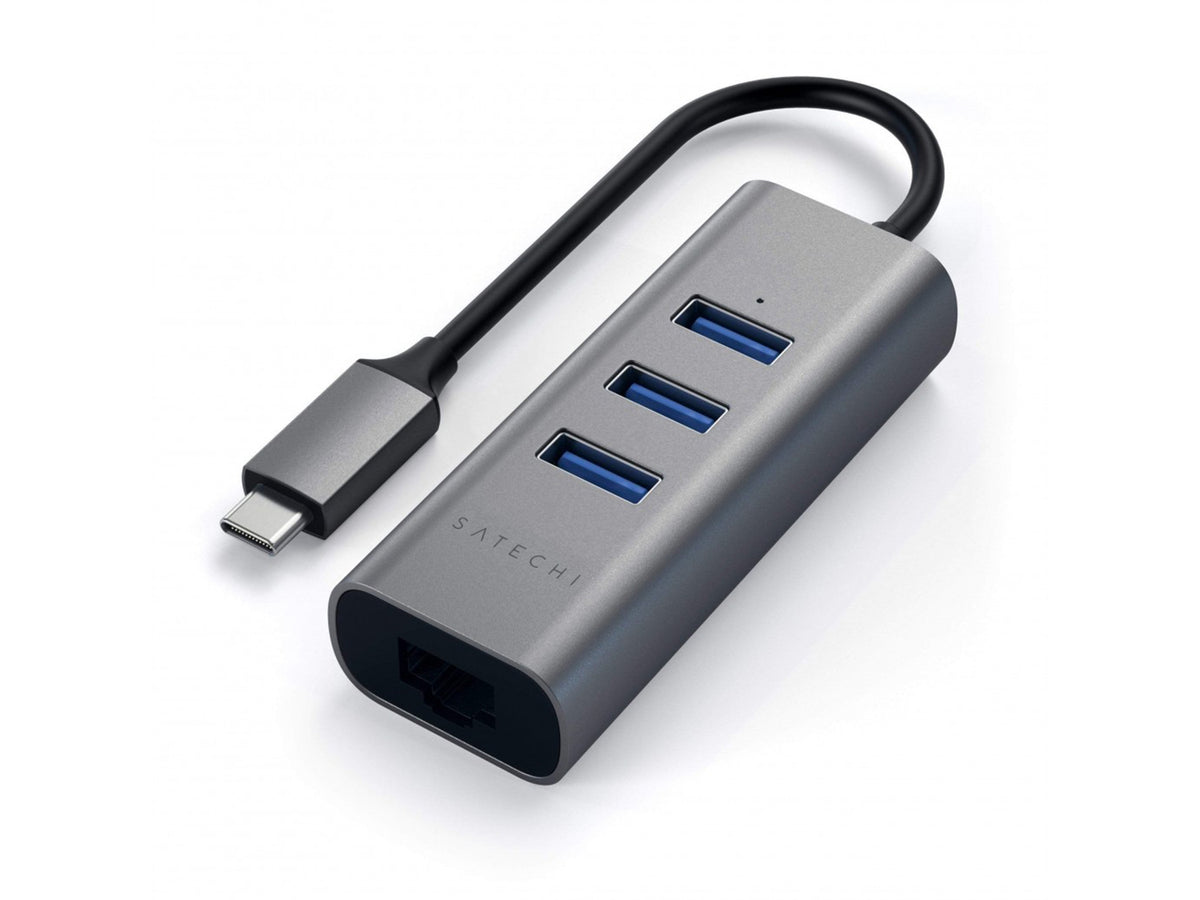 Satechi Aluminium TYPE-C Hub (3x USB 3.0,Ethernet) - Space Gray