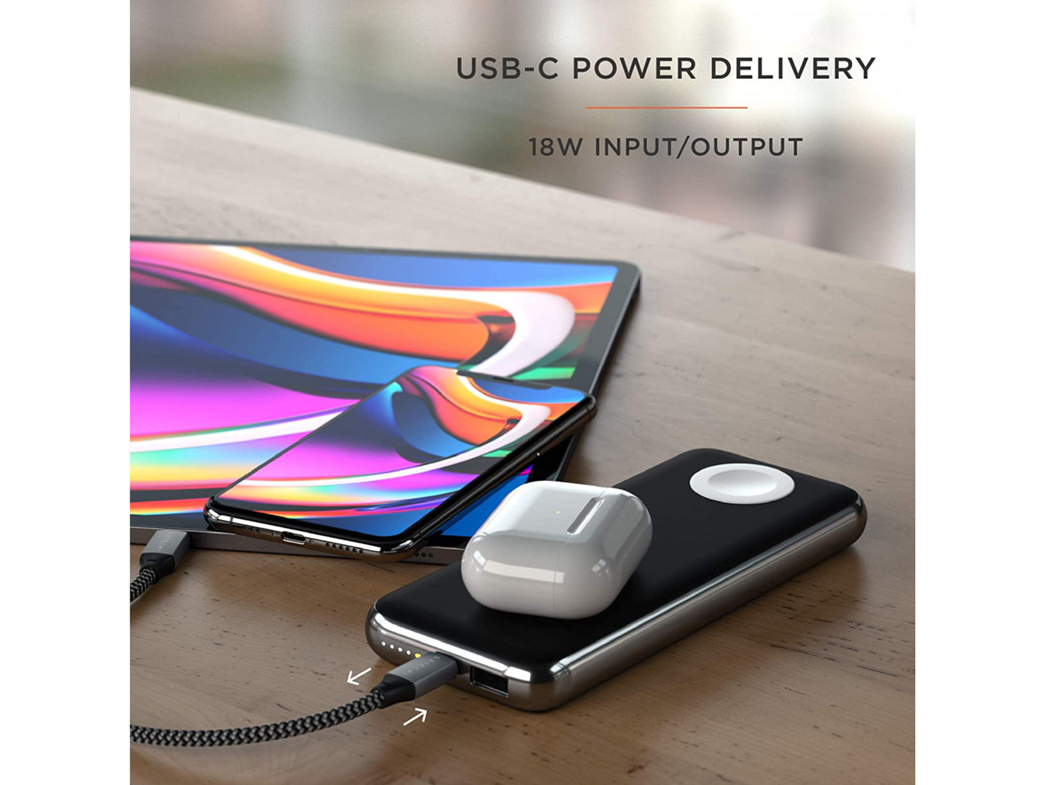 Satechi Quatro Wireless Power Bank - Space Grey