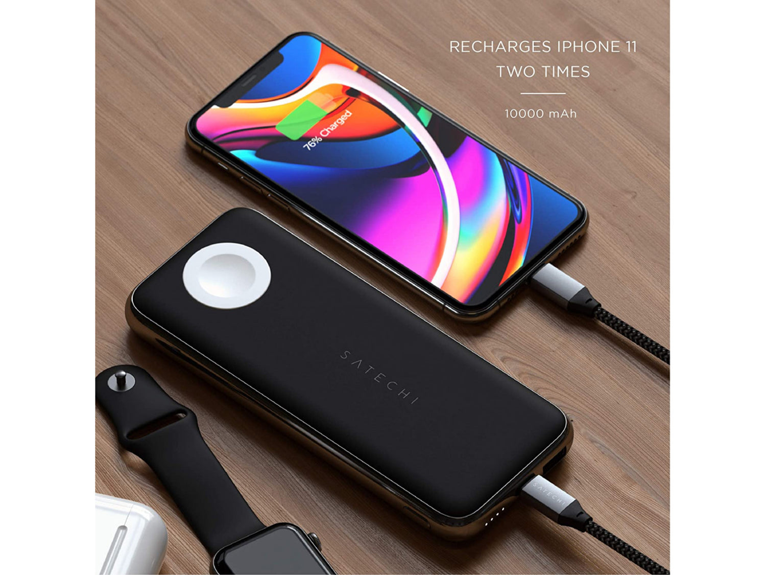Satechi Quatro Wireless Power Bank - Space Grey
