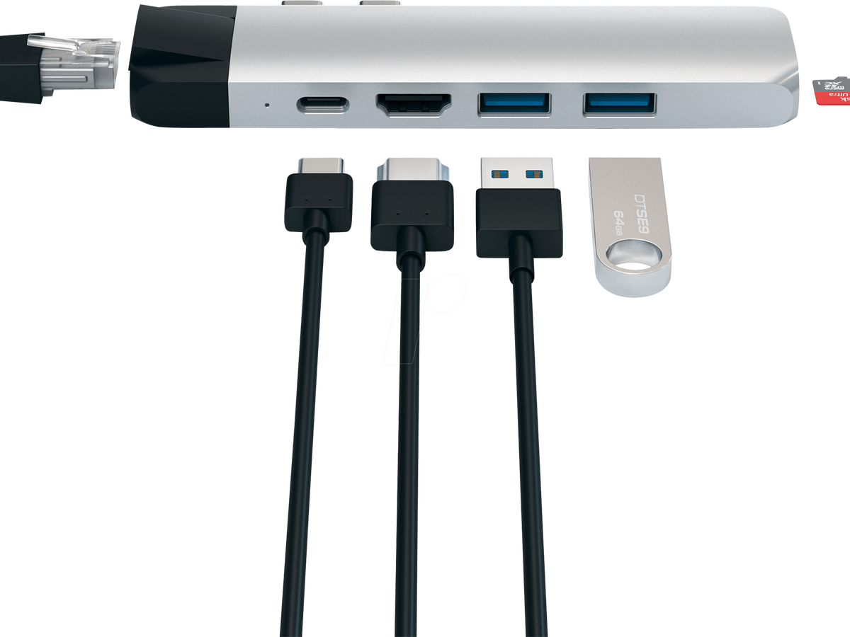 Satechi Aluminium TYPE-C PRO Hub - Silver