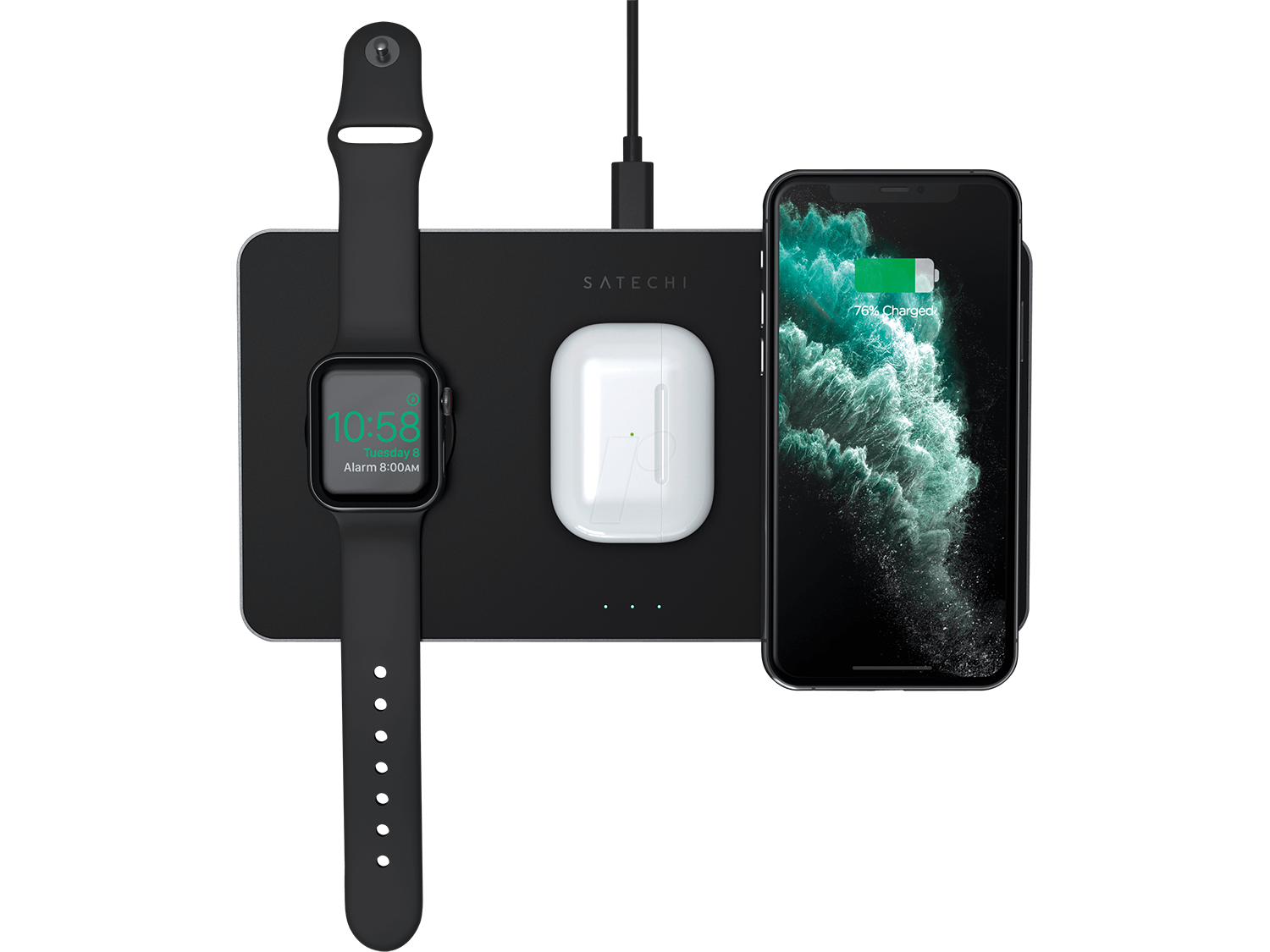 Satechi Trio Wireless Charging Pad - Black