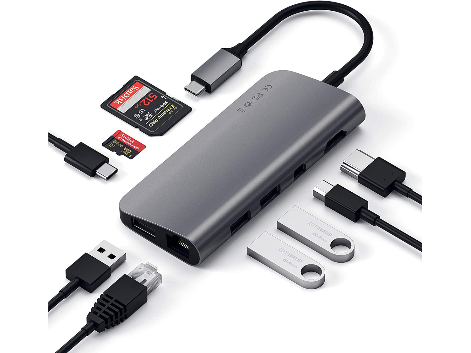 Satechi Aluminium TYPE-C Multimedia Adapter - Space Gray