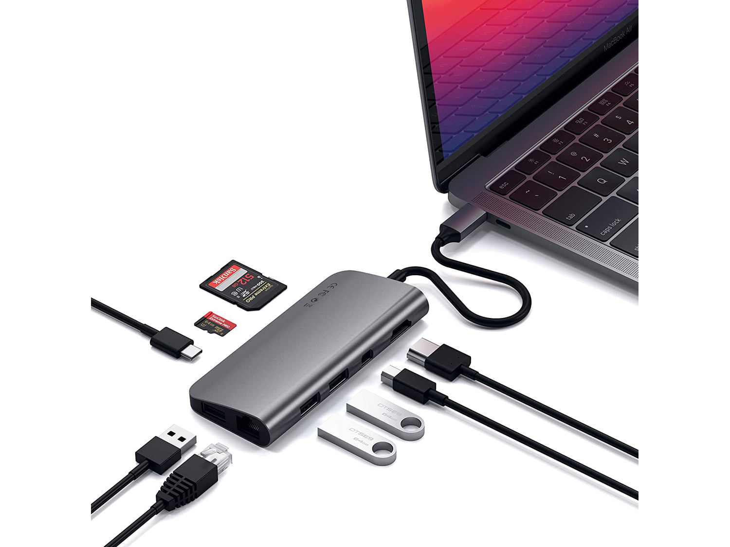Satechi Aluminium TYPE-C Multimedia Adapter - Space Gray