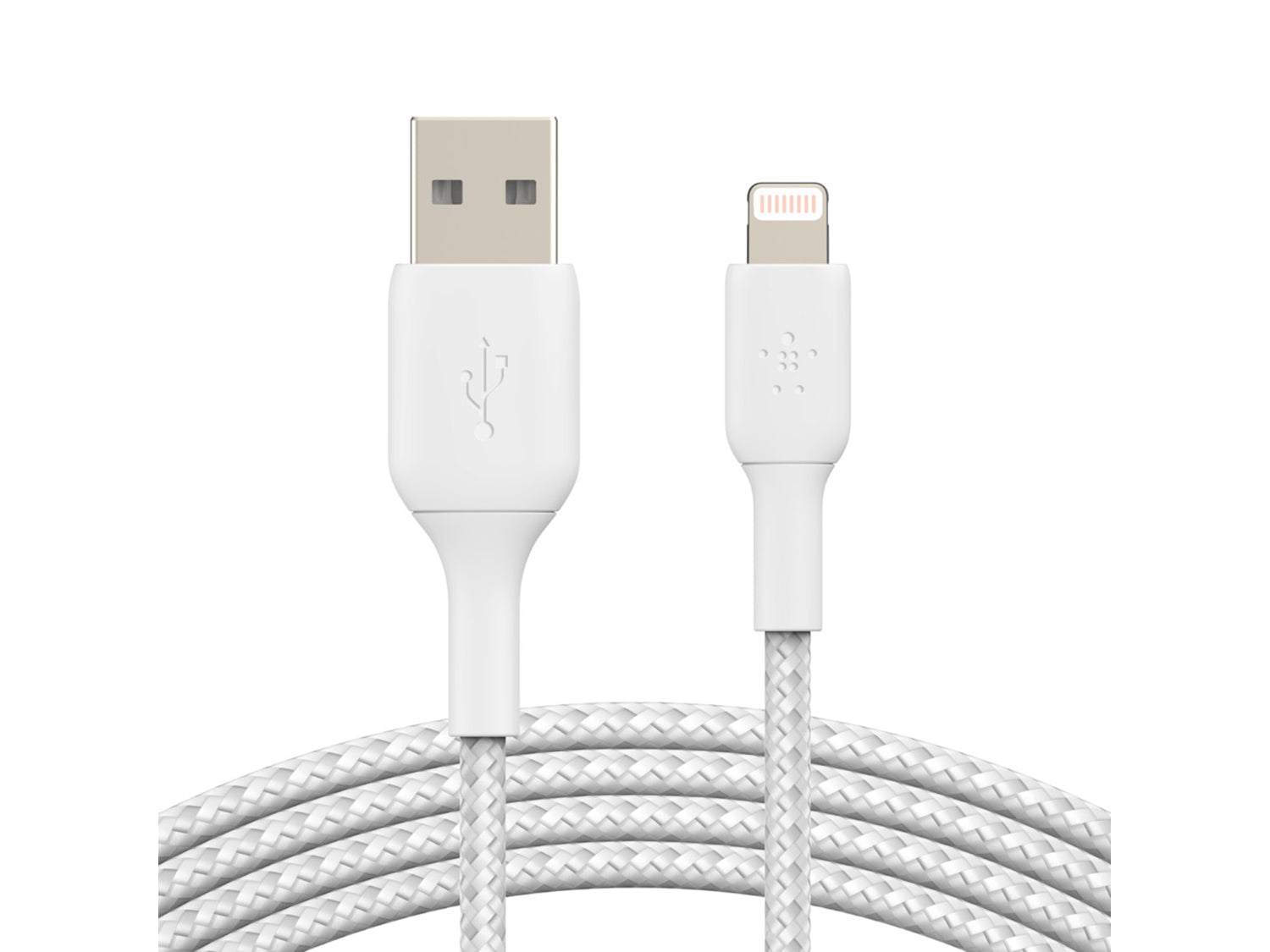 Belkin BOOST↑CHARGE™ Braided Lightning към USB-A Cable (15 см, бял)