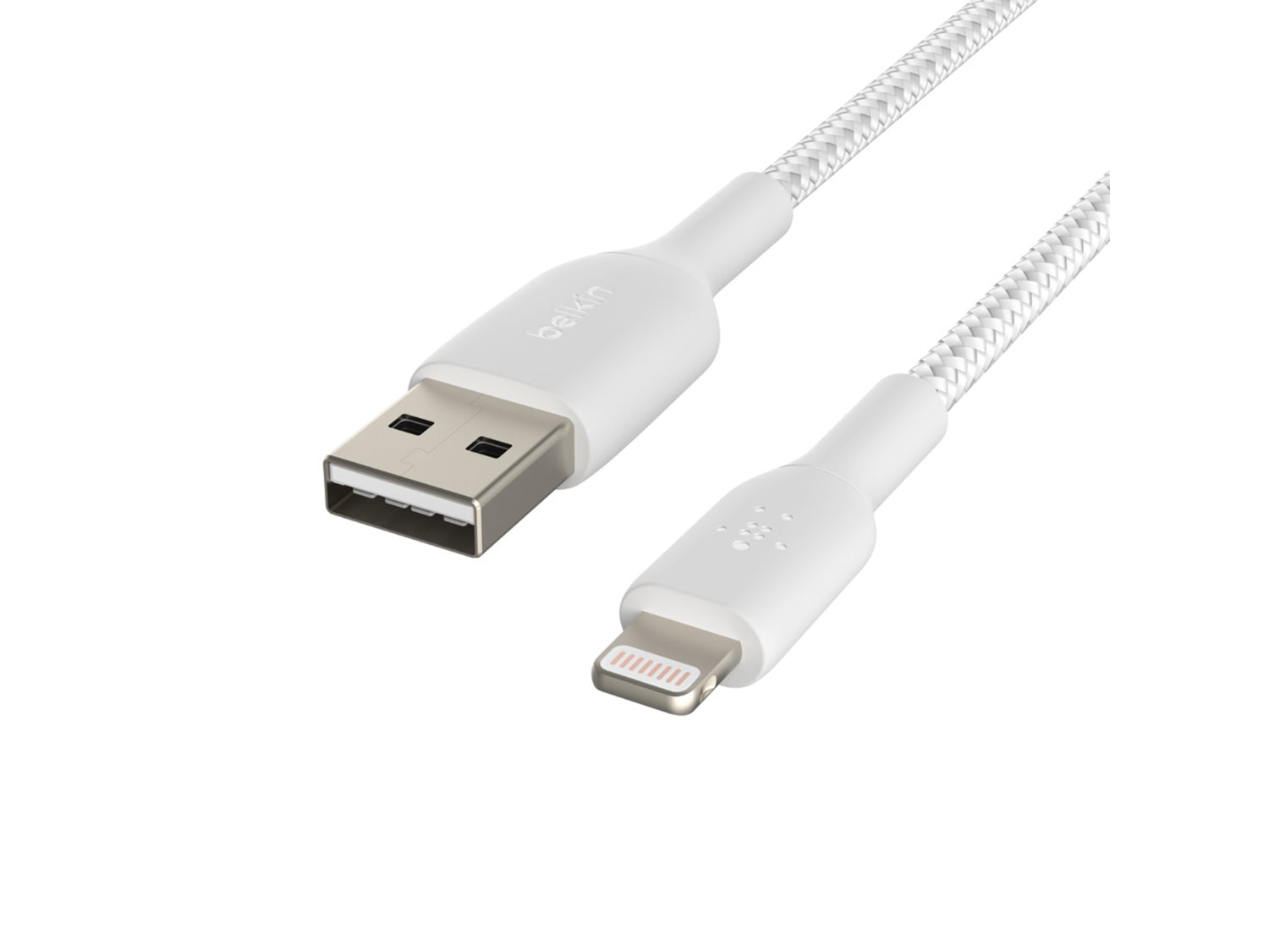 Belkin BOOST↑CHARGE™ Braided Lightning към USB-A Cable (15 см, бял)