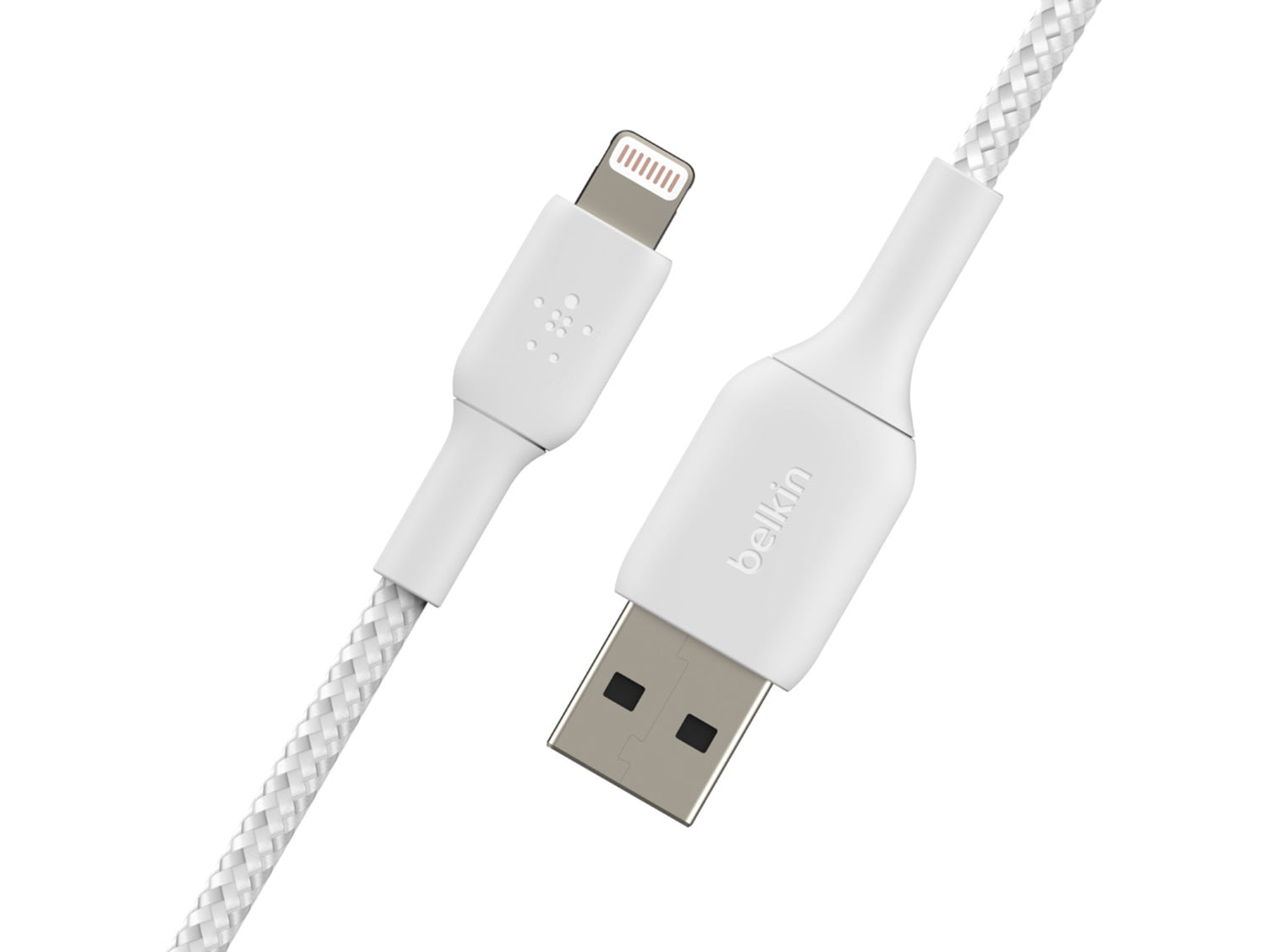 Belkin BOOST↑CHARGE™ Braided Lightning към USB-A Cable (15 см, бял)