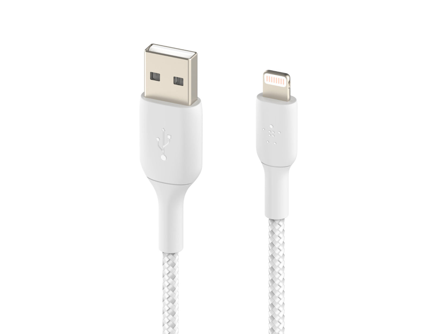 Belkin BOOST↑CHARGE™ Braided Lightning към USB-A Cable (15 см, бял)