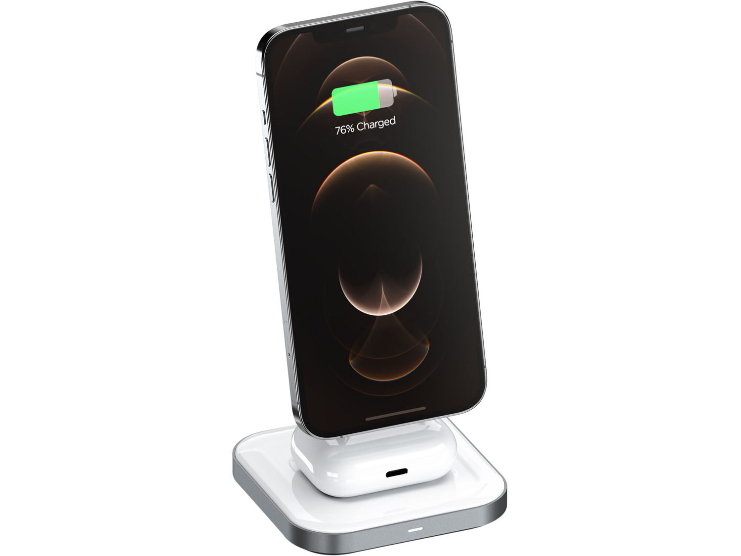 Satechi Aluminium 2-in-1 Magnetic Wireless Charging stand, white