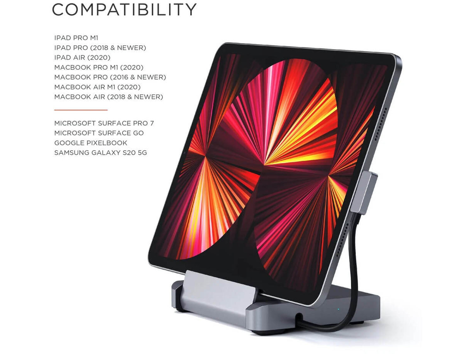 Satechi Aluminium Stand & Hub for iPad Pro, Space Grey