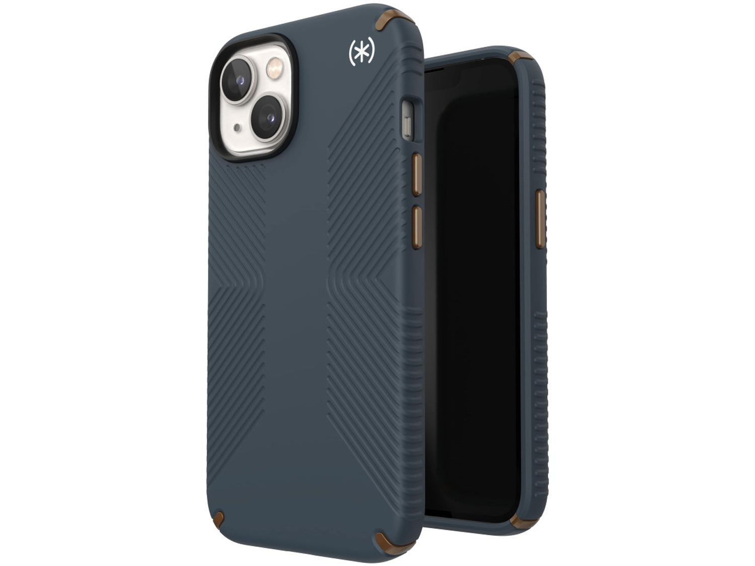 Speck iPhone 14, iPhone 16e Presidio2 Grip, Charcoal/CoolBronzeWhite