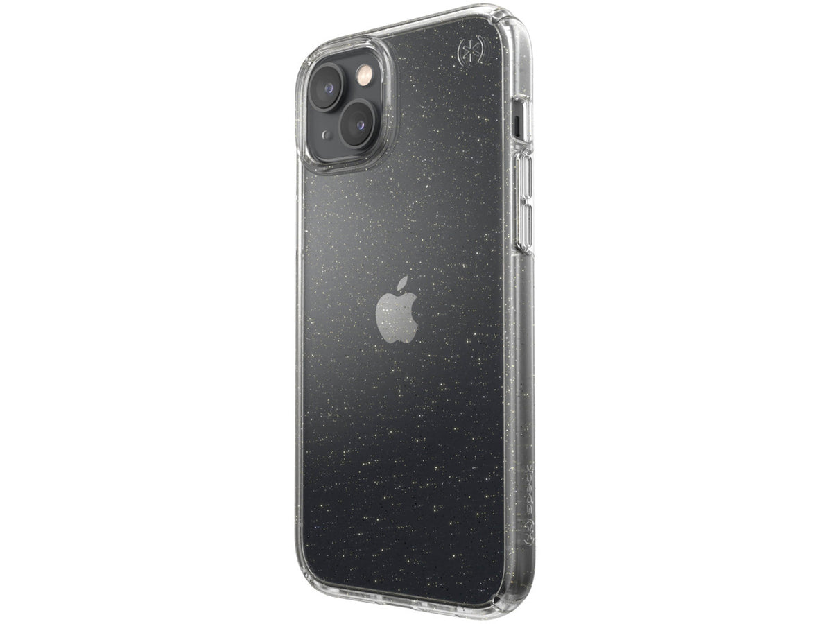 Speck iPhone 14 Plus, Presidio Perfect-Clear MagSafe, Clear/GoldGlitter