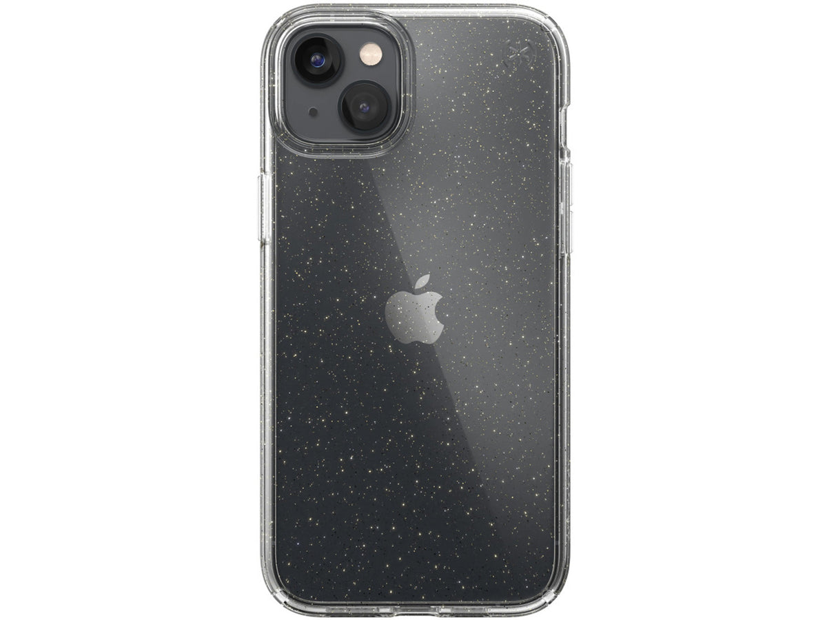 Speck iPhone 14 Plus, Presidio Perfect-Clear MagSafe, Clear/GoldGlitter