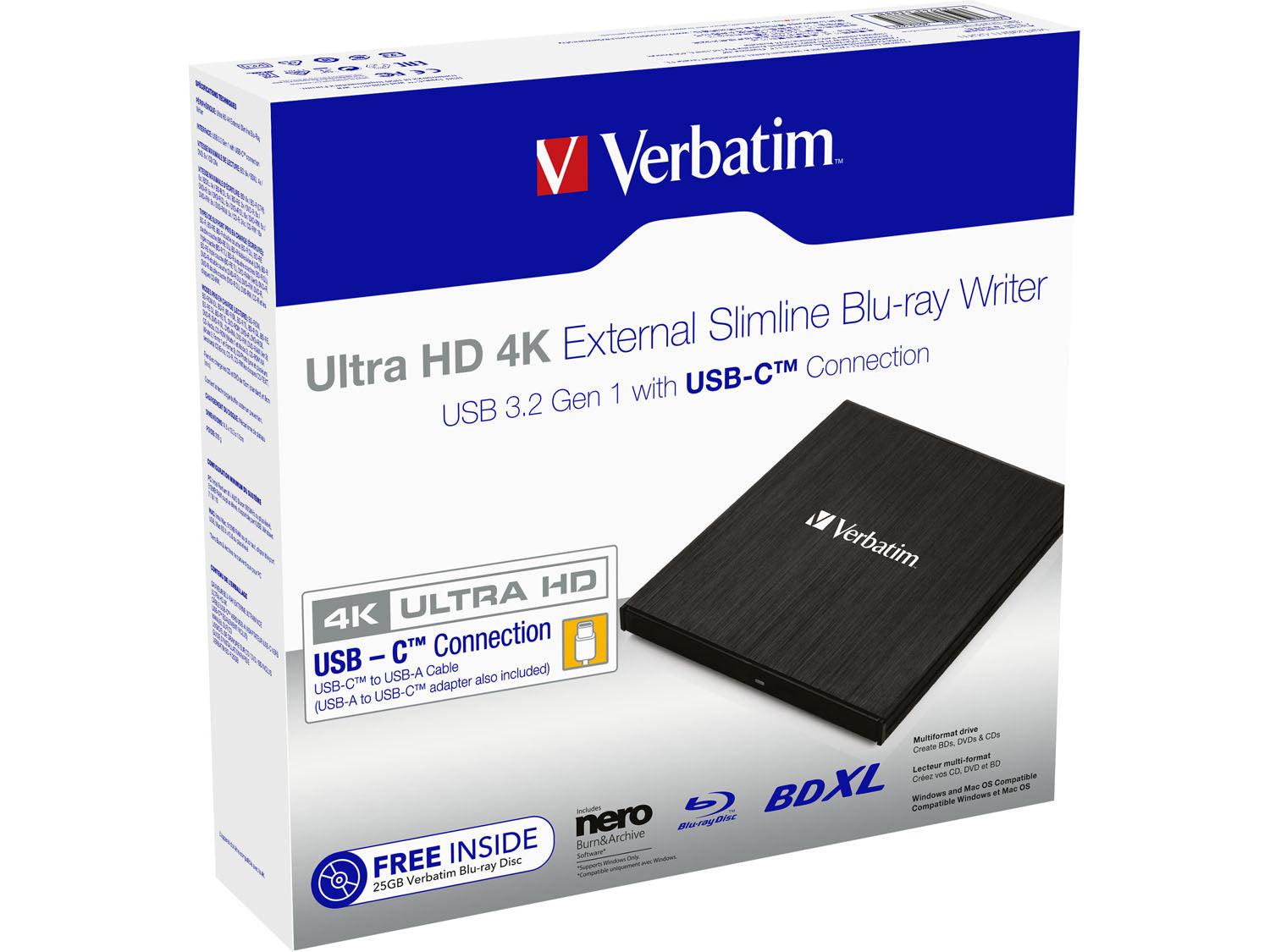 Verbatim Ultra HD 4K Blu-ray Writer USB-C