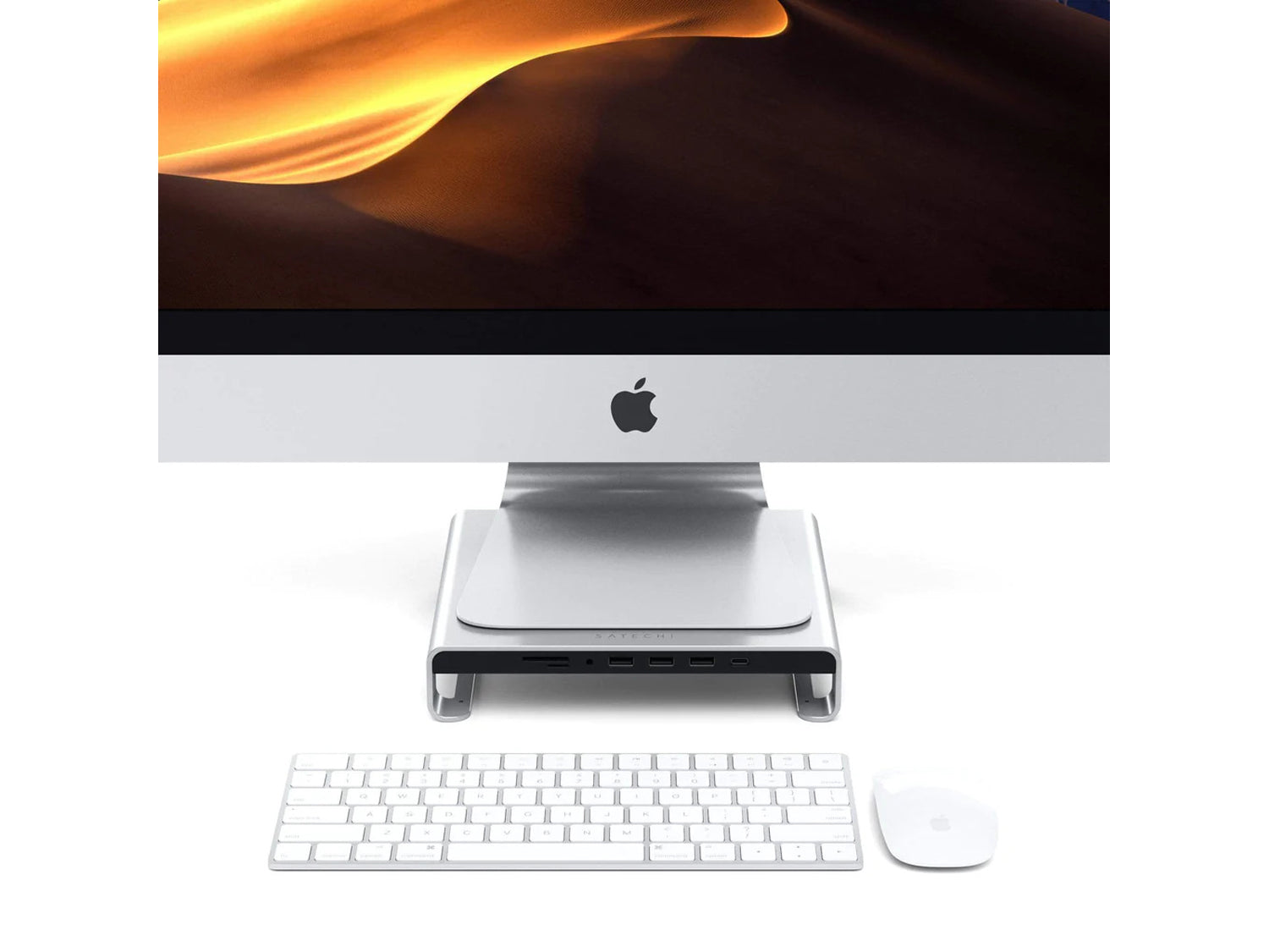 Satechi Type-C алуминиева стойка за монитор хъб за iMac, Silver