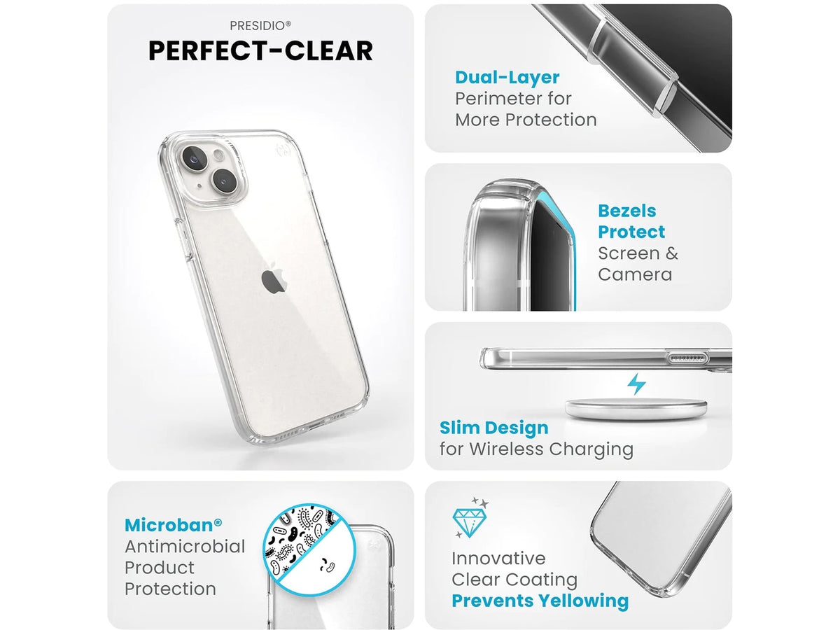 Speck Presidio Perfect-Clear iPhone 15 Plus