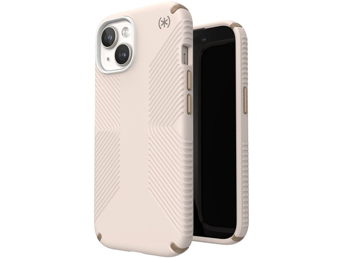 Speck iPhone 15, iPhone 16e Presidio2 Grip Bleached Bone/Heirloom Gold