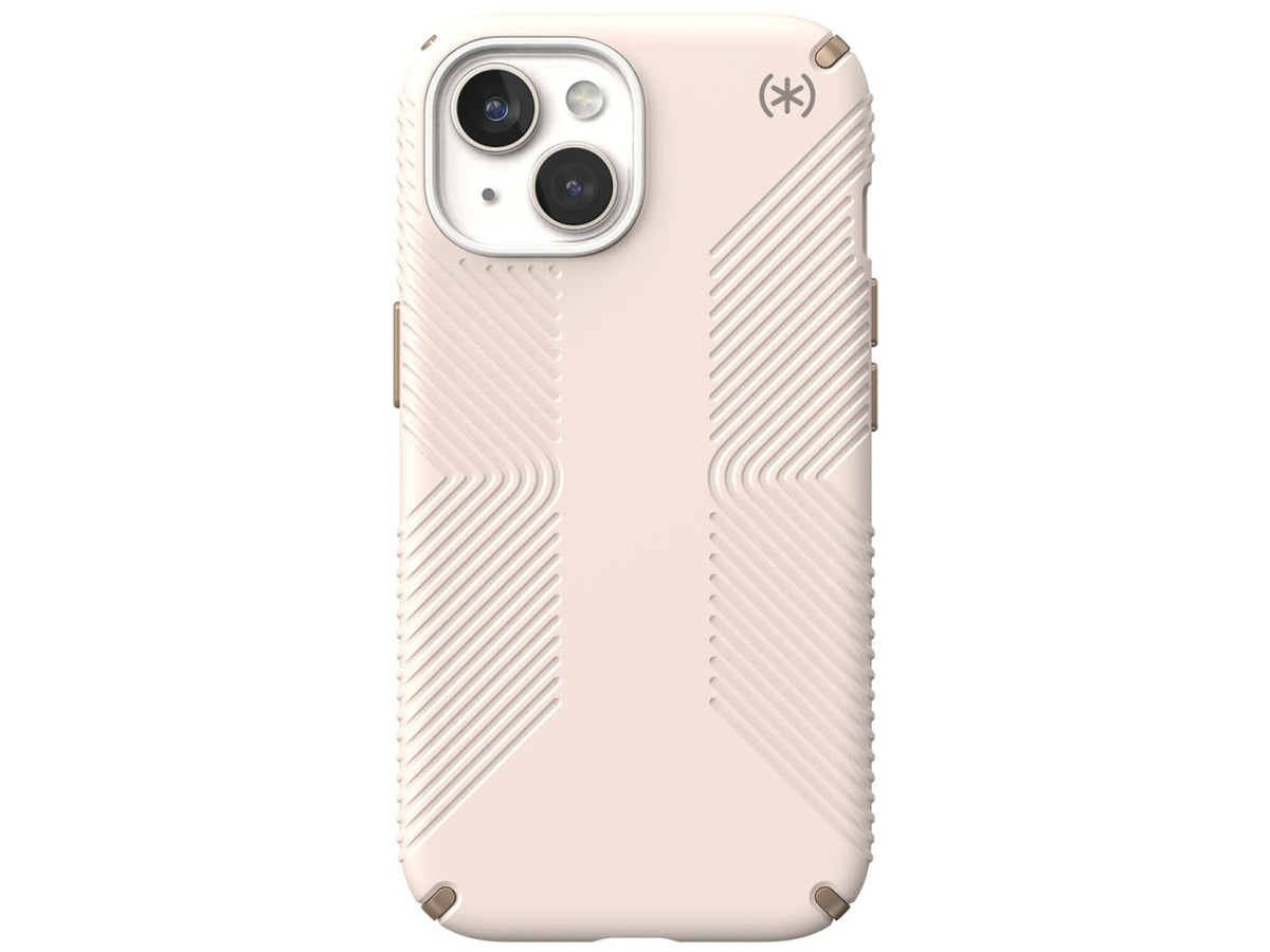 Speck iPhone 15, iPhone 16e Presidio2 Grip Bleached Bone/Heirloom Gold