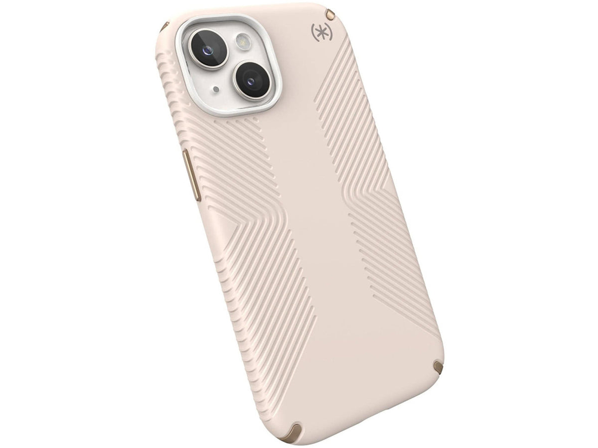 Speck iPhone 15, iPhone 16e Presidio2 Grip Bleached Bone/Heirloom Gold