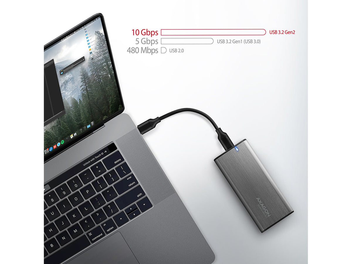AXAGON EEM2-SG2 SSD Thin Screwless Box