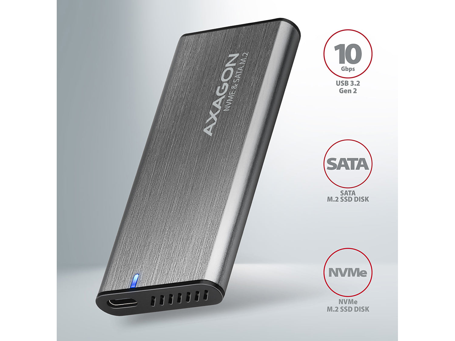 AXAGON EEM2-SG2 SSD Thin Screwless Box