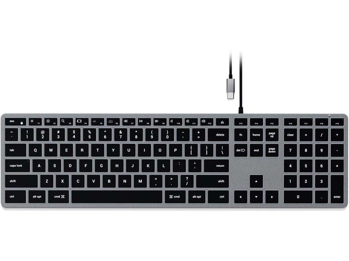 Satechi Slim W3 Wired Backlit Keyboard, US - Space Grey