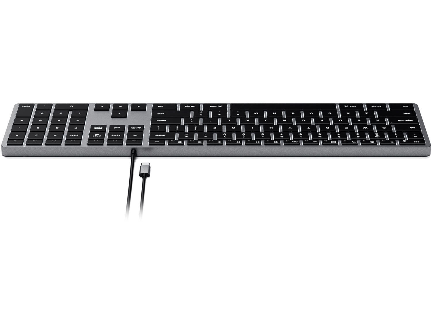Satechi Slim W3 Wired Backlit Keyboard, US - Space Grey