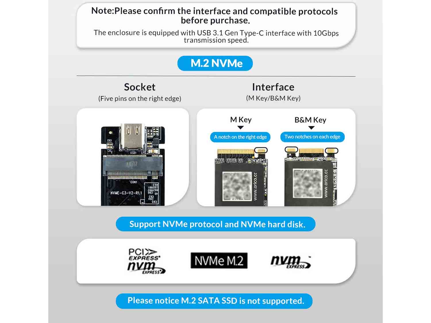 Orico Case M.2 NVMe M key