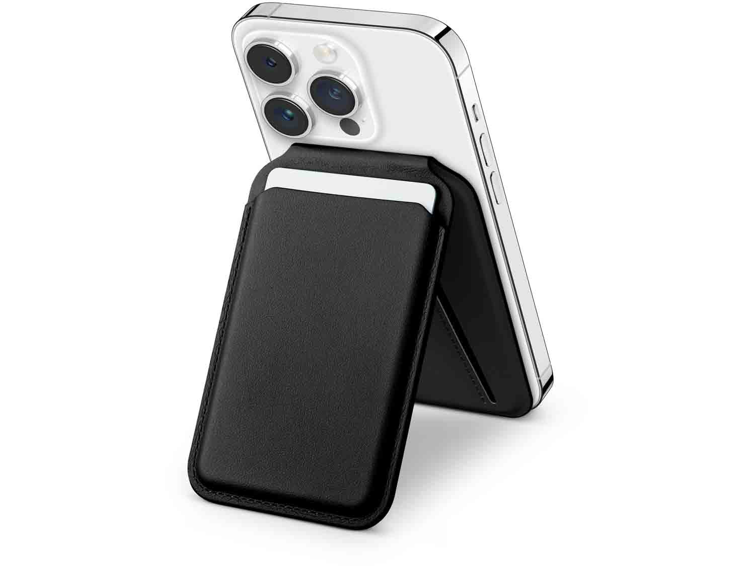 Satechi Vegan-Leather Magnetic Wallet Stand- Black