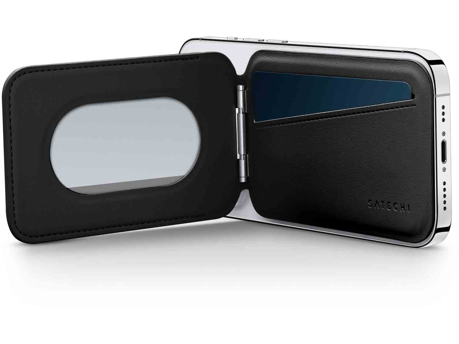 Satechi Vegan-Leather Magnetic Wallet Stand- Black