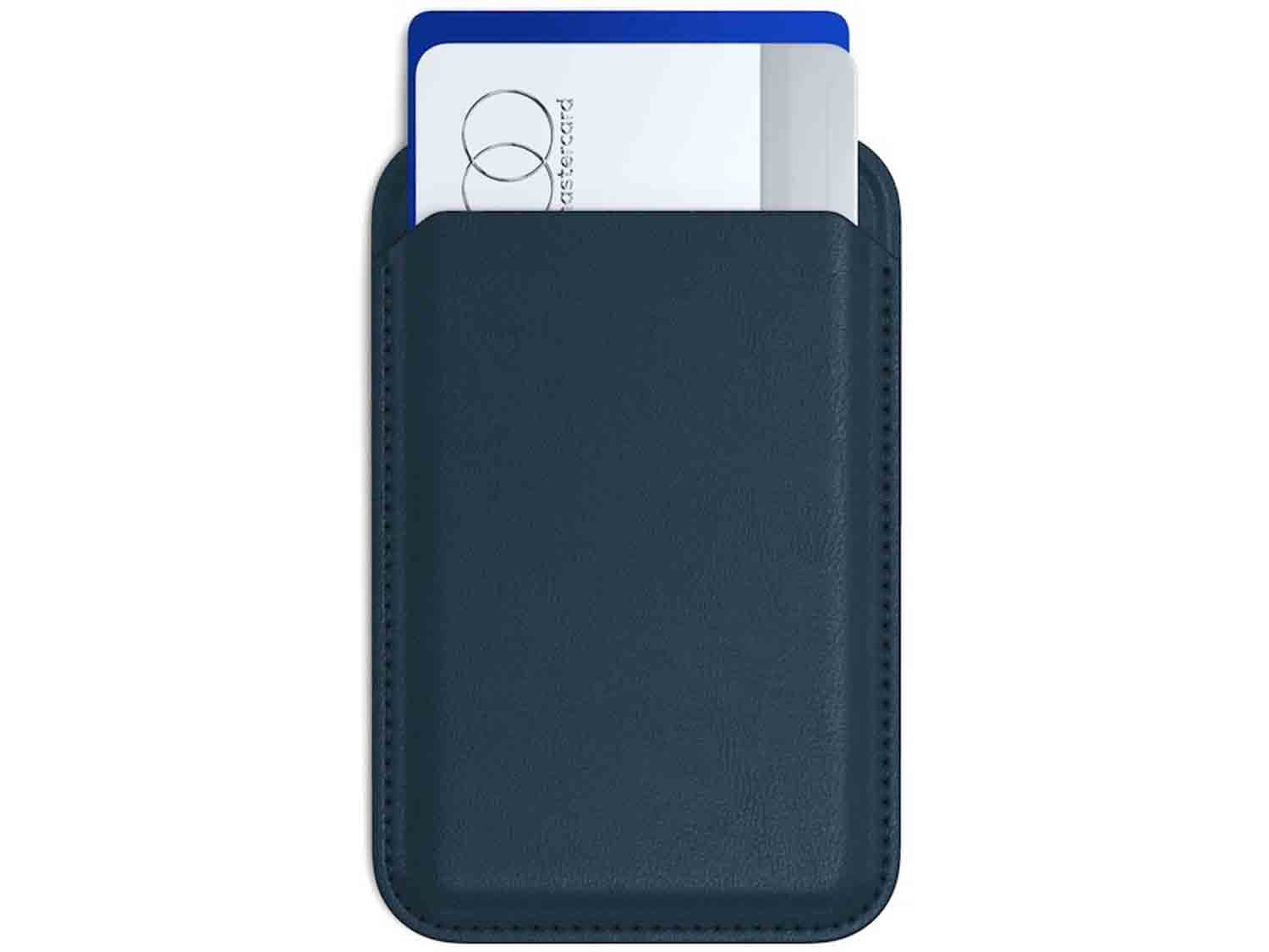 Satechi Vegan-Leather Magnetic Wallet Stand- Dark Blue