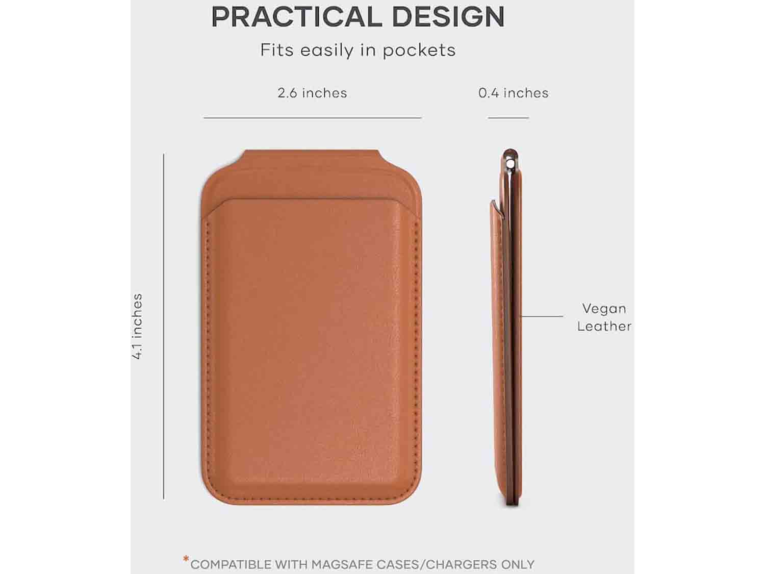 Satechi Vegan-Leather Magnetic Wallet Stand- Orange