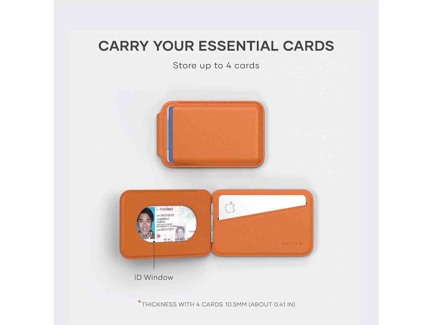 Satechi Vegan-Leather Magnetic Wallet Stand- Orange