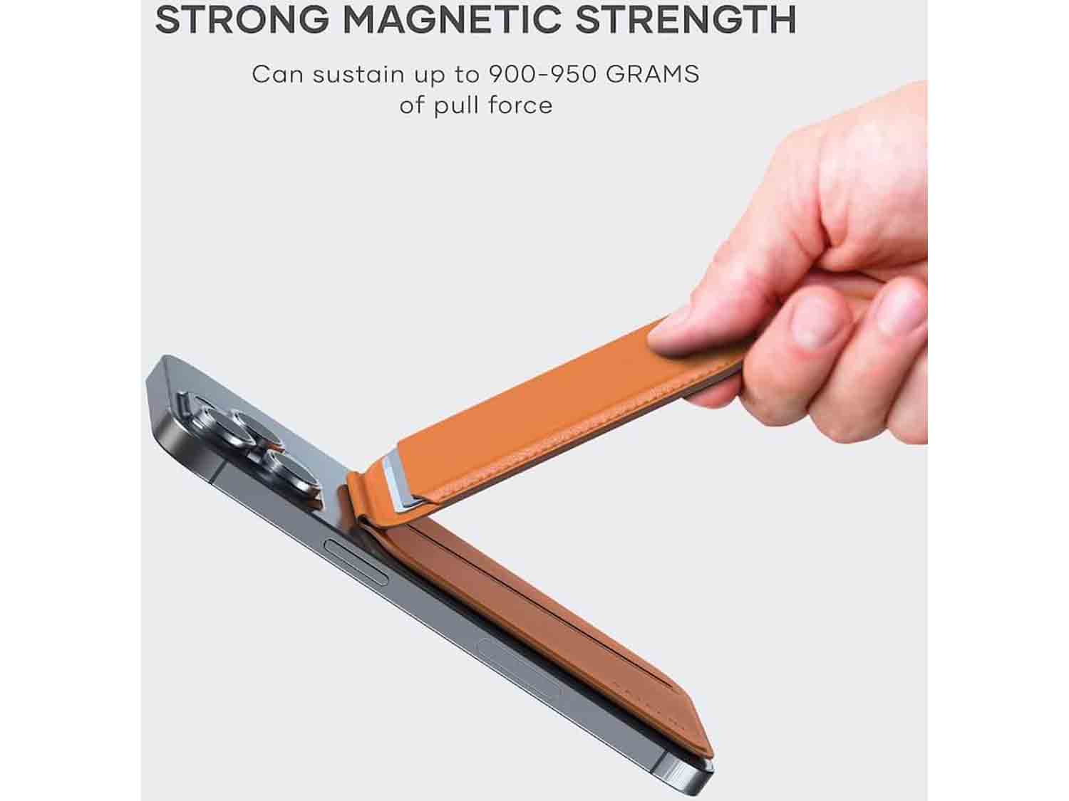 Satechi Vegan-Leather Magnetic Wallet Stand- Orange
