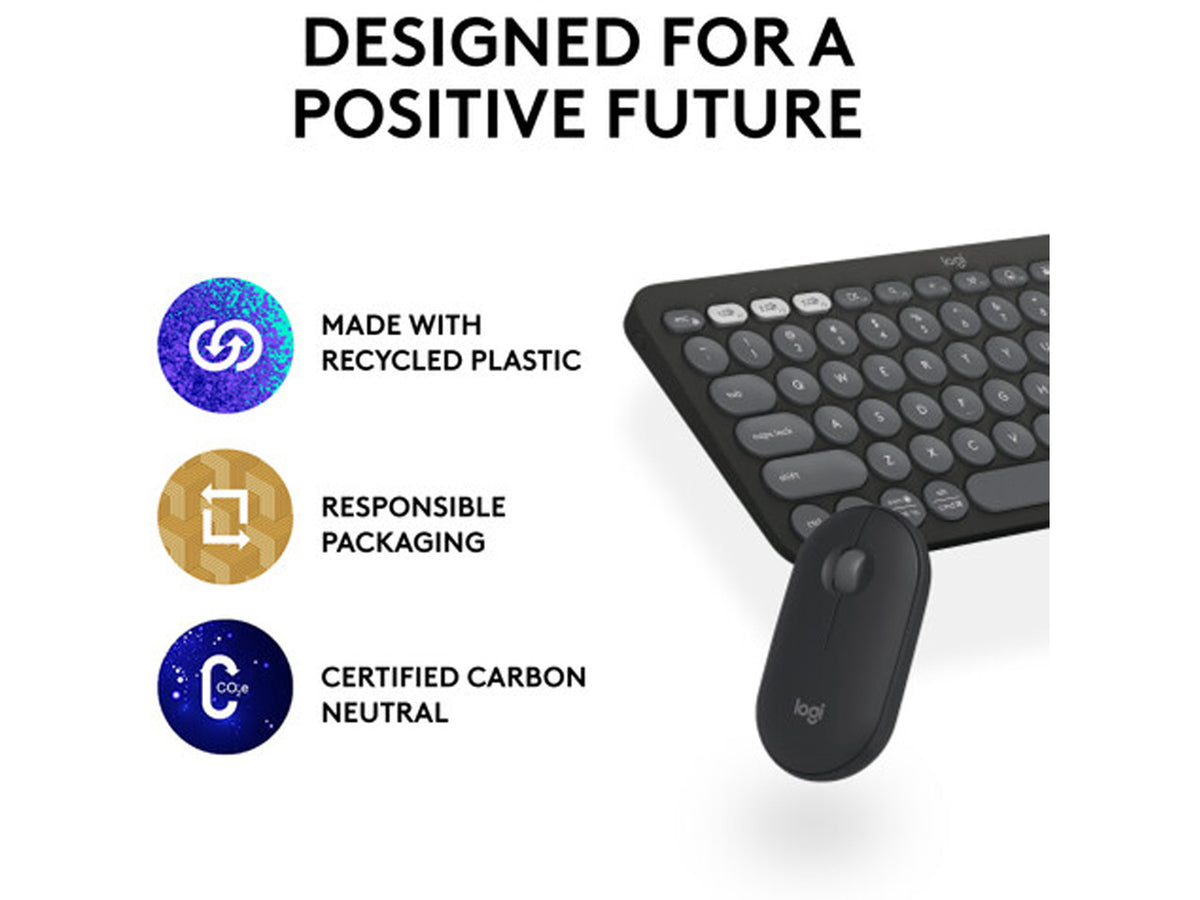 Logitech Pebble 2 Combo for Mac - Tonal Graphite US