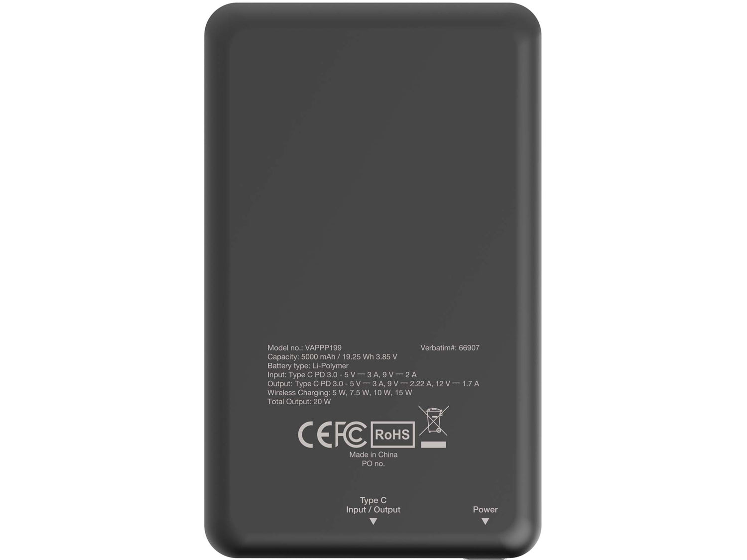 Verbatim Charge ´n´ Go Magnetic Wireless Power Bank 5000 Black