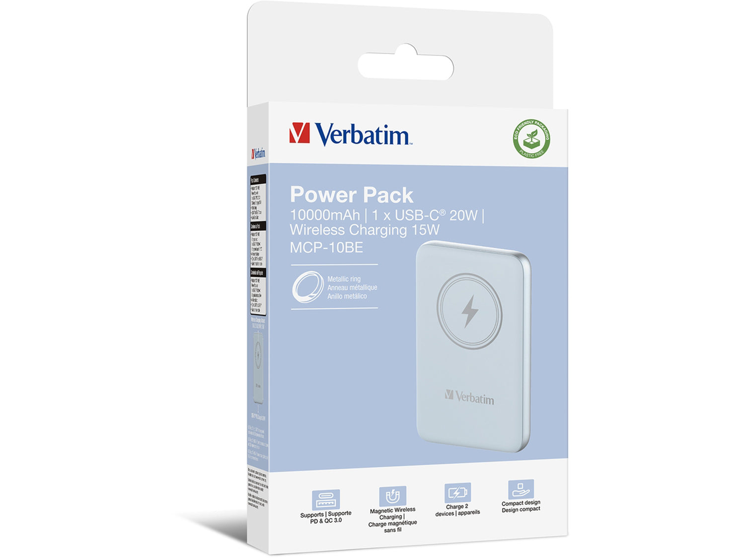 Verbatim Charge ´n´ Go Magnetic Wireless Power Bank 10000 Blue