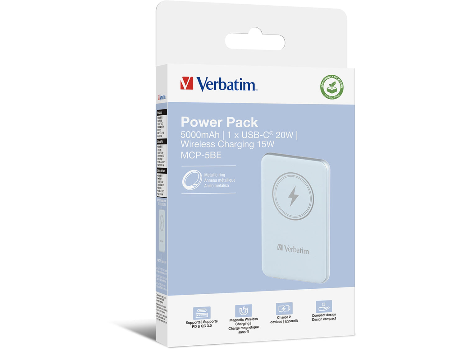 Verbatim Charge ´n´ Go Magnetic Wireless Power Bank 5000 Blue
