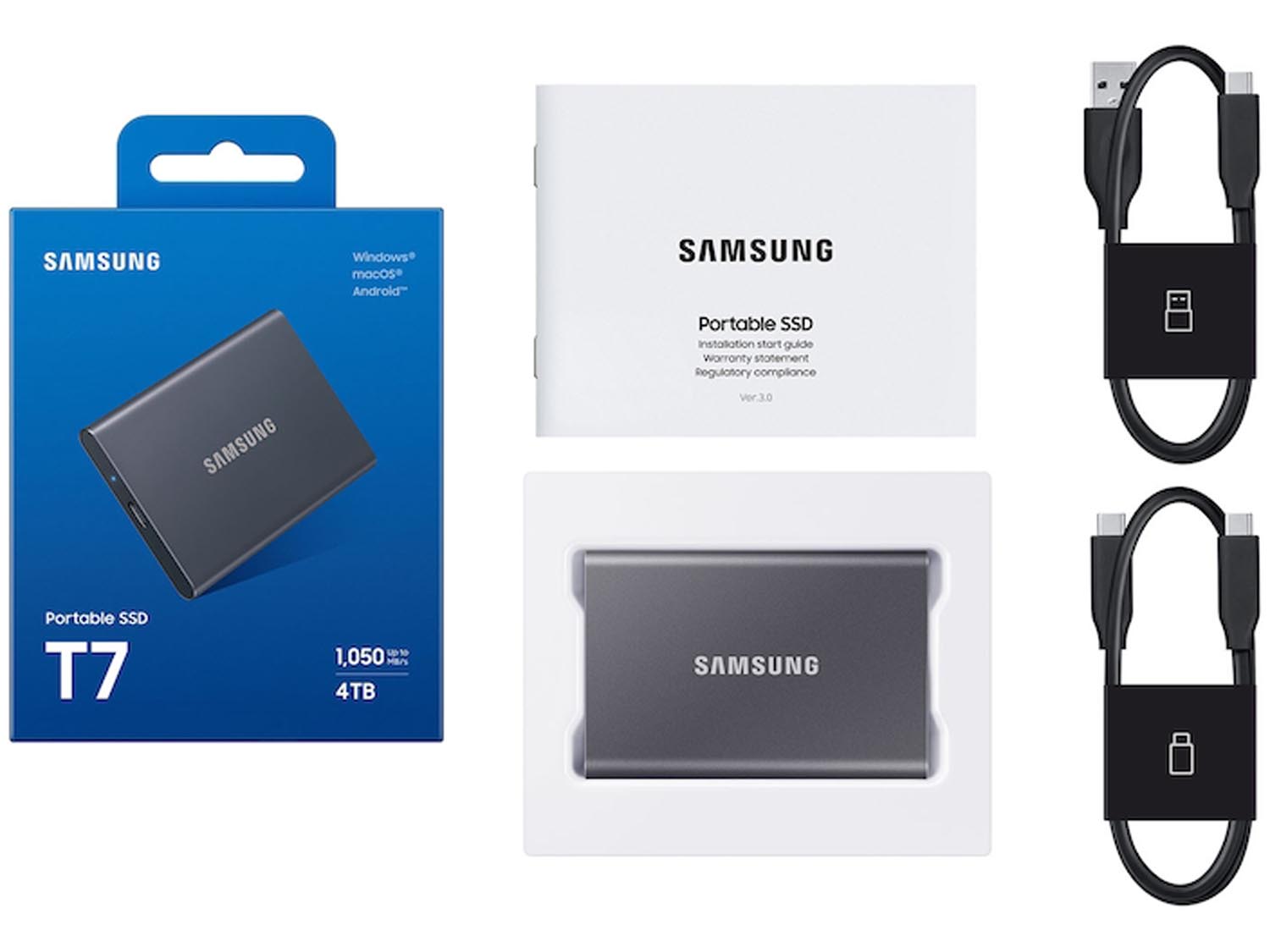 4TB Samsung Portable SSD T7 Titan Gray