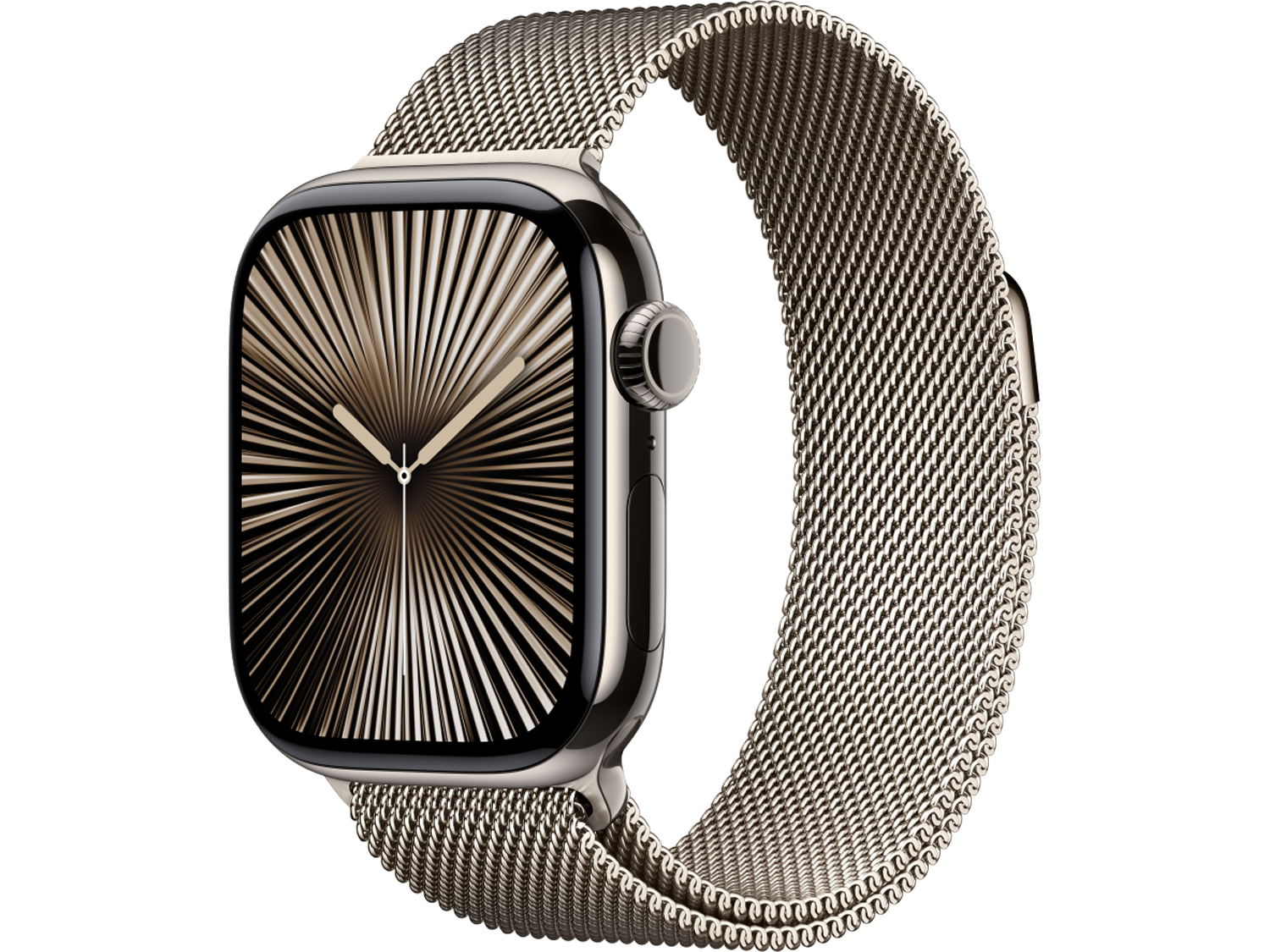 Apple Watch Series 10 GPS + Cellular 42mm Natural Titanium Case with Natural Milanese Loop