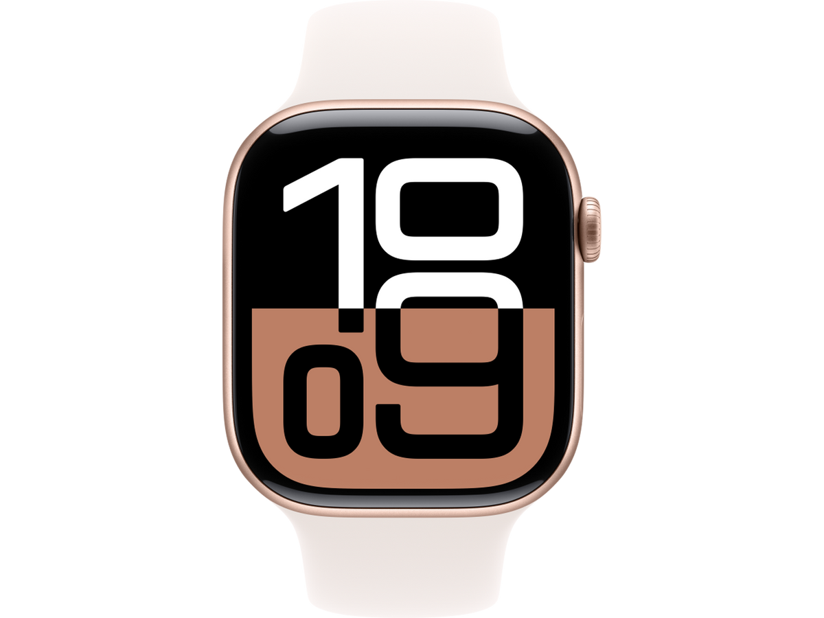 Apple Watch Series 10 GPS 46mm Rose Gold Aluminium Case with Light Blush Sport Band - S/M