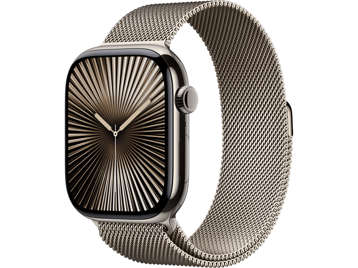 Apple Watch Series 10 GPS + Cellular 46mm Natural Titanium Case with Natural Milanese Loop - M/L