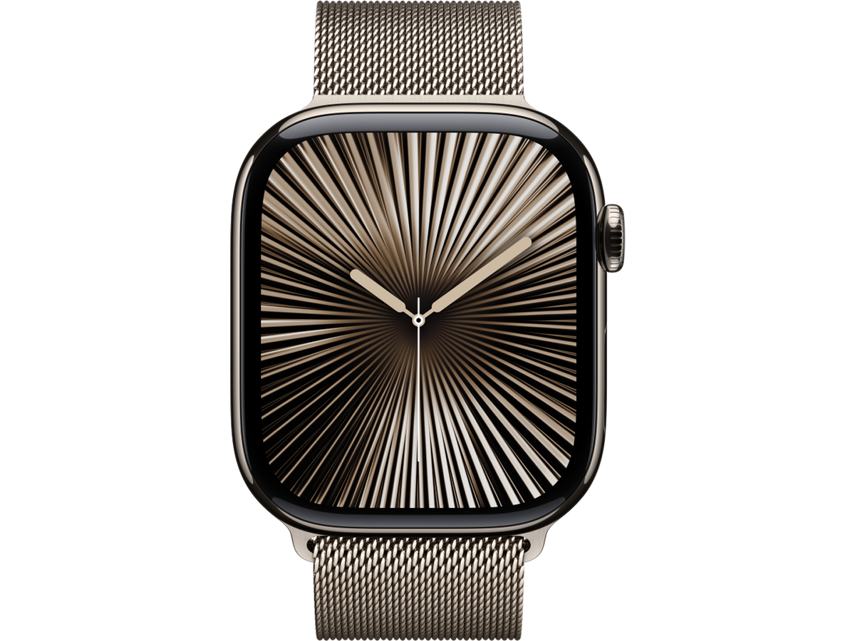 Apple Watch Series 10 GPS + Cellular 46mm Natural Titanium Case with Natural Milanese Loop - M/L