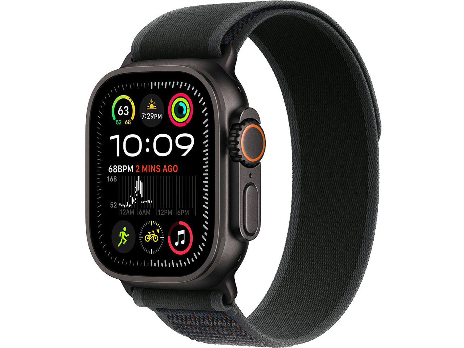 Apple Watch Ultra 2 GPS + Cellular 49mm Black Titanium Case with Black Trail Loop - S/M